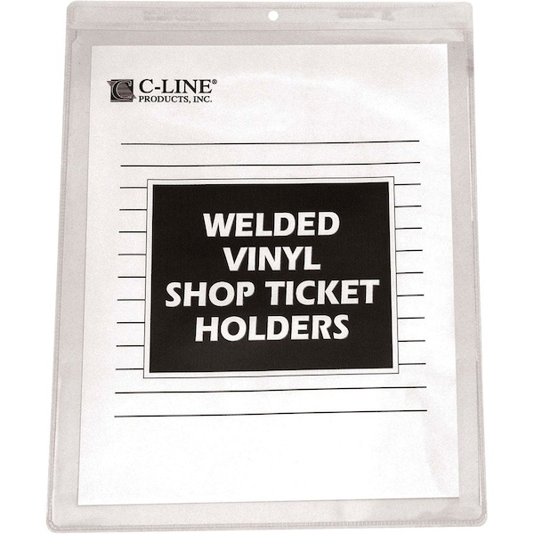C-Line Products Shop Ticket Holders, Vinyl, Vertical, 12"x9", 50/BX, Clear 50PK CLI80912 - main